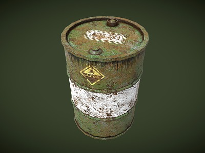 Industrial LOFT Oil Barrel Iron Barrel Old Oil Barrel 3d model