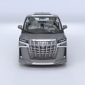 Toyota MPV Gray Car Rear View With Silver Roof Black Wheels And Red Taillights