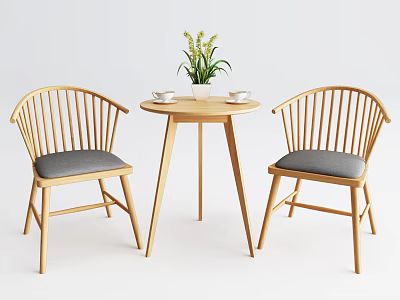 Nordic Casual Table and Chair Combination Dining Table and Chair 3d model