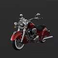 Classic Red Vintage Motorcycle With Chrome Accents And Black Leather Seat