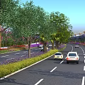 Municipal Road Bridge Over River Surrounded by High Rise Buildings and Green Trees