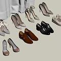 Various Women's Shoes in Different Styles and Colors Including High Heels Flats and Sneakers