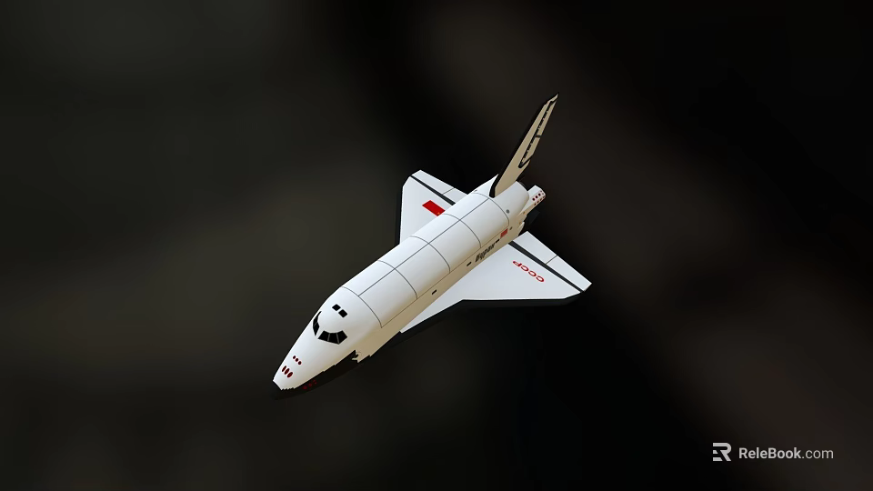 White NASA Space Shuttle Model With Red Logo And Detailed Design 3d model 