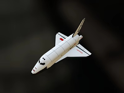 White NASA Space Shuttle Model With Red Logo And Detailed Design 3d model