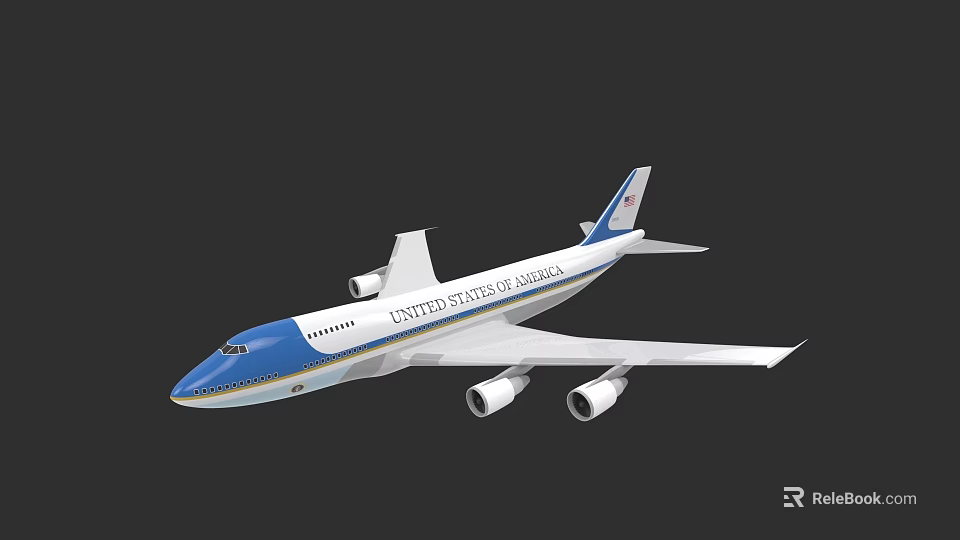 United States Air Force Military Aircraft As Strategic Weapon System With Blue White Livery 3d model 