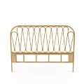 Elegant Rattan Bed Frame Design With Modern Headboard And Footboard