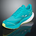 Lightweight Turquoise Running Shoes With Textured Upper And White Yellow Sole Sporty Design