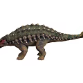 Detailed Ankylosaurus Dinosaur Model Featuring Spiked Back Armored Body And Red Open Mouth