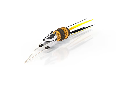 Wiring Harness Component With Yellow Black Cables And Orange Wrapped Section 3d model