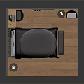 Modern Bedroom Furniture Setup With Wooden Slat Wall Bed Nightstand Desk And Chair