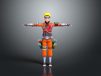 Naruto Unaruto Juvenile Magic Juvenile Magic Juvenile Magician Mage Male Character 3d model