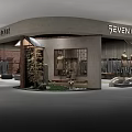 Feven Colour Big Moon Clothing Store Modern Design With Display Windows And Mannequins