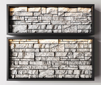 Modern wall culture stone brick wall 3d model