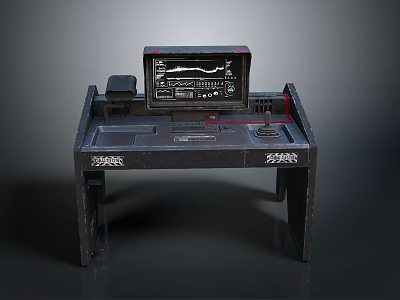 Vintage Black Arcade Machine With Screen Control Panel And Sparks Design 3d model