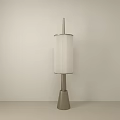 Modern Floor Lamp With White Ribbed Shade Metallic Stand And Conical Base 3d model