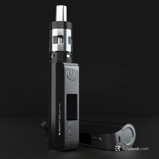 Black Modern Vaping Device As Daily Life Product With Digital Display And Control Button 3d model 
