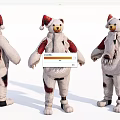 Modern game character virtual character humanoid cartoon bear 3d model