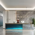 Modern Front Desk Company Front Desk Hall 3d model
