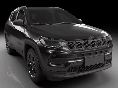 Black Jeep SUV With Modern Exterior And Front Styling Details 3d model