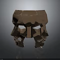 Geometric Copper Helmet Design for Warrior Character and Mythical Creature