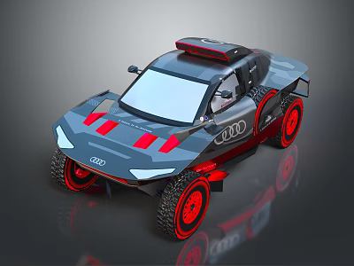 Audi Stylish Electric Toy Off road Vehicle With Red Accents And Large Wheels 3d model