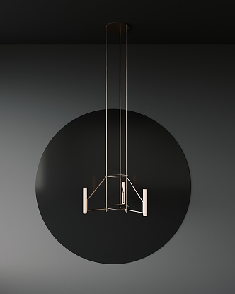 Minimalist metal chandelier 3d model