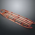 Traditional Handcrafted Wooden Sled With Wooden Slats And Rope Bindings
