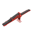 Red Industrial Belt Conveyor Equipment With Dual Conveyor Belts And Metal Frame