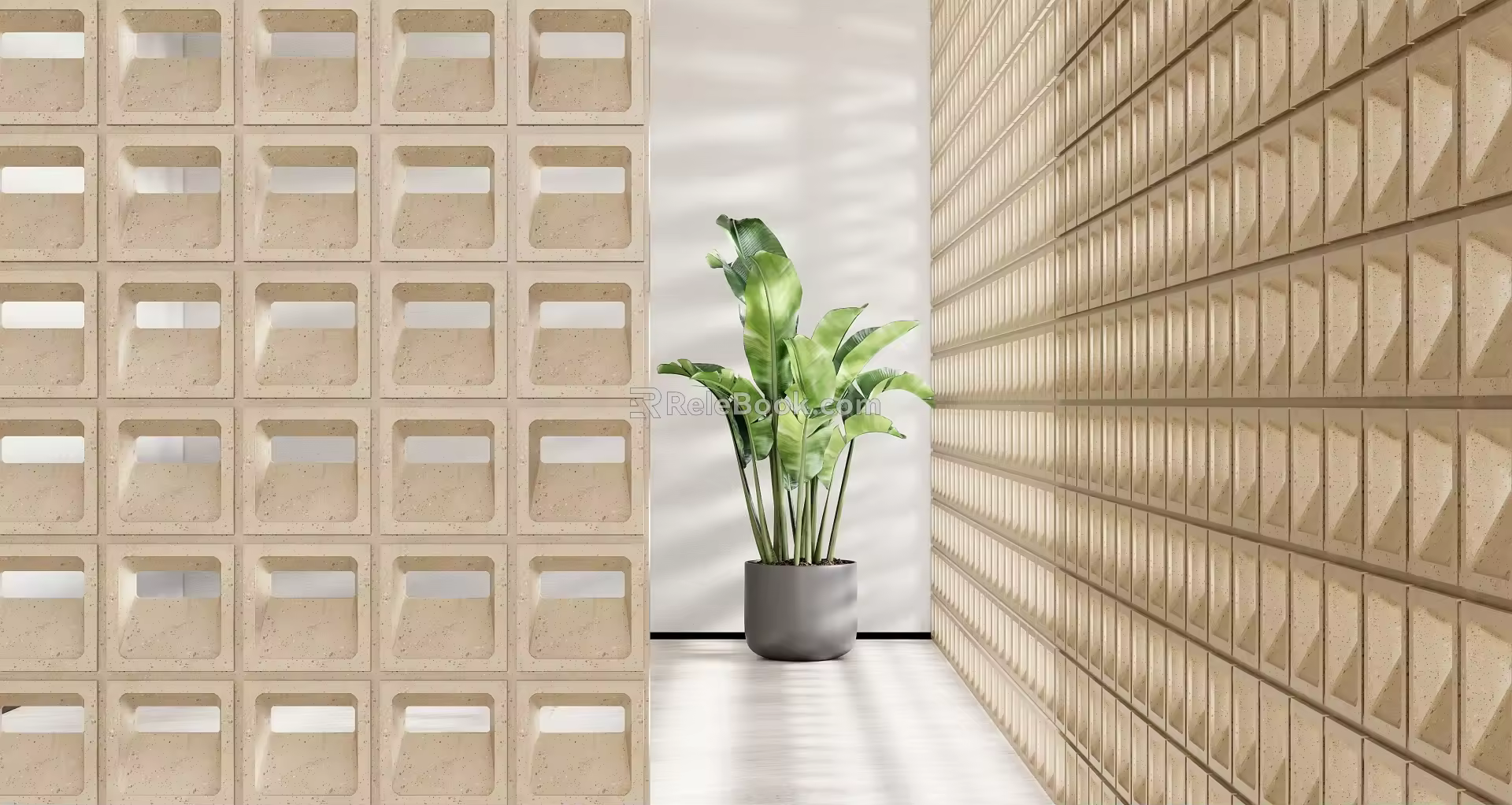 Silent Wind Cement Component Partition Cement Component Screen Silent Wind Cement Component Screen 3d model