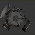 Telecommunication Tower Structure With Multiple Antennas And Satellite Dishes On Gray Background 3d model