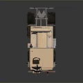 Beige Armored Military Truck With Six Wheels Roof Mounted Equipment And Protective Front Bumper