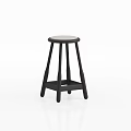 Stylish Modern Bar Stool With Black Frame And White Round Seat