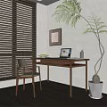 Modern Middle Ancient Study Desk 3d model