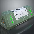 Sturdy Green Storage Box With White Panel F25T Label And Green Stripes