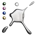 Modern Wall Decor with Silver Irregular Design and Colorful Purple Blue Gold Spheres