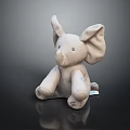 Elephant Shaped Plush Beige Children's Furniture Seat With Big Ears And Soft Surface