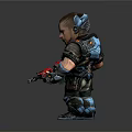 Detailed Military Soldier Figure Holding Rifle In Combat Gear Action Pose