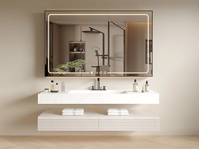 Modern Bathroom Cabinet Washing Table Washing Table Bathroom Cabinet Bathroom Mirror 3d model