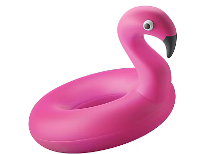Pink Flamingo Shaped Inflatable Swim Ring 3d model
