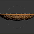 Woven Round Orange Garden Decorative Tray with Elegant Weave for Outdoor Use