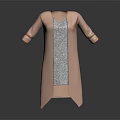 Pink Long Coat With Silver Sequined Dress For Elegant Fashion Style