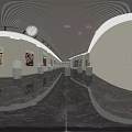 Cultural Center Interior With Spacious Exhibition Halls Display Cases And Traditional Exhibits