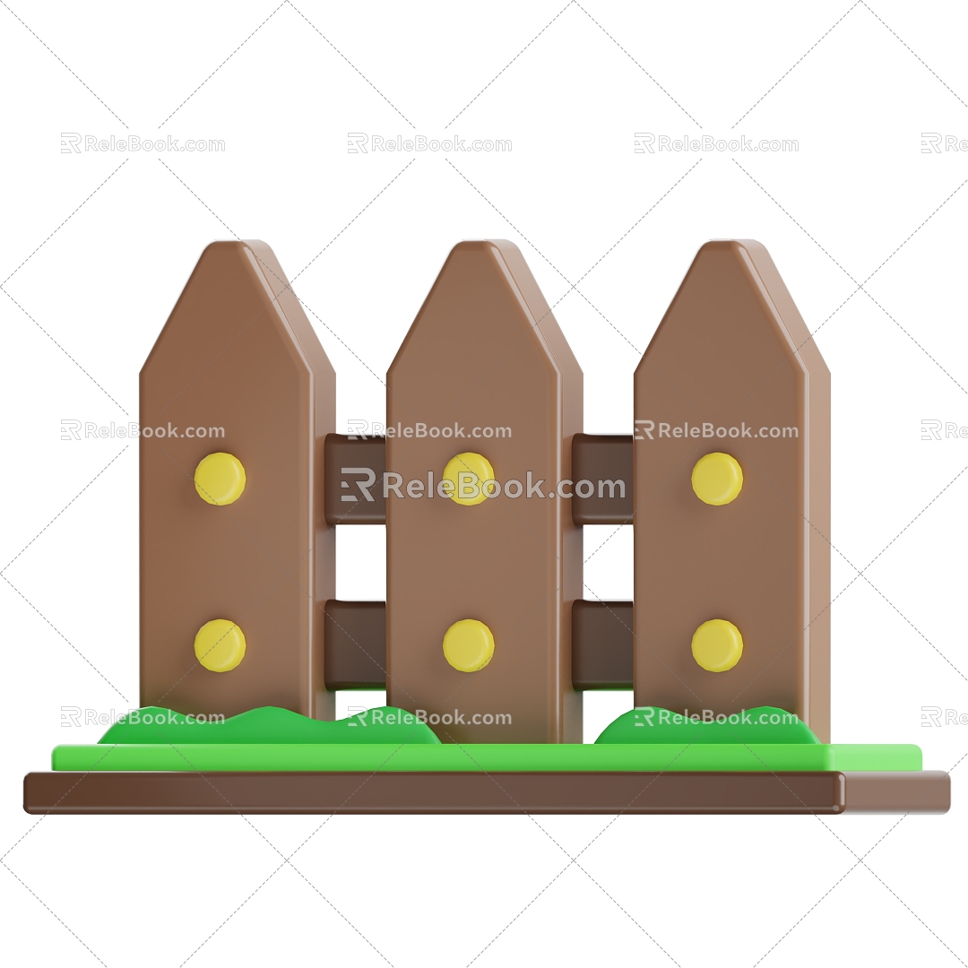 Fence Railing Obstacle Cartoon Fence 3d model