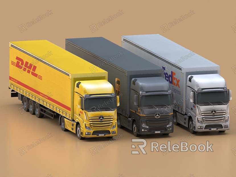 Truck Container Container Truck Express Vehicle Postal Vehicle Logistics Vehicle Freight Truck Truck Collection Card model