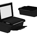 Modern Office Appliances With Multifunctional Printers And Sleek Black Design 3d model