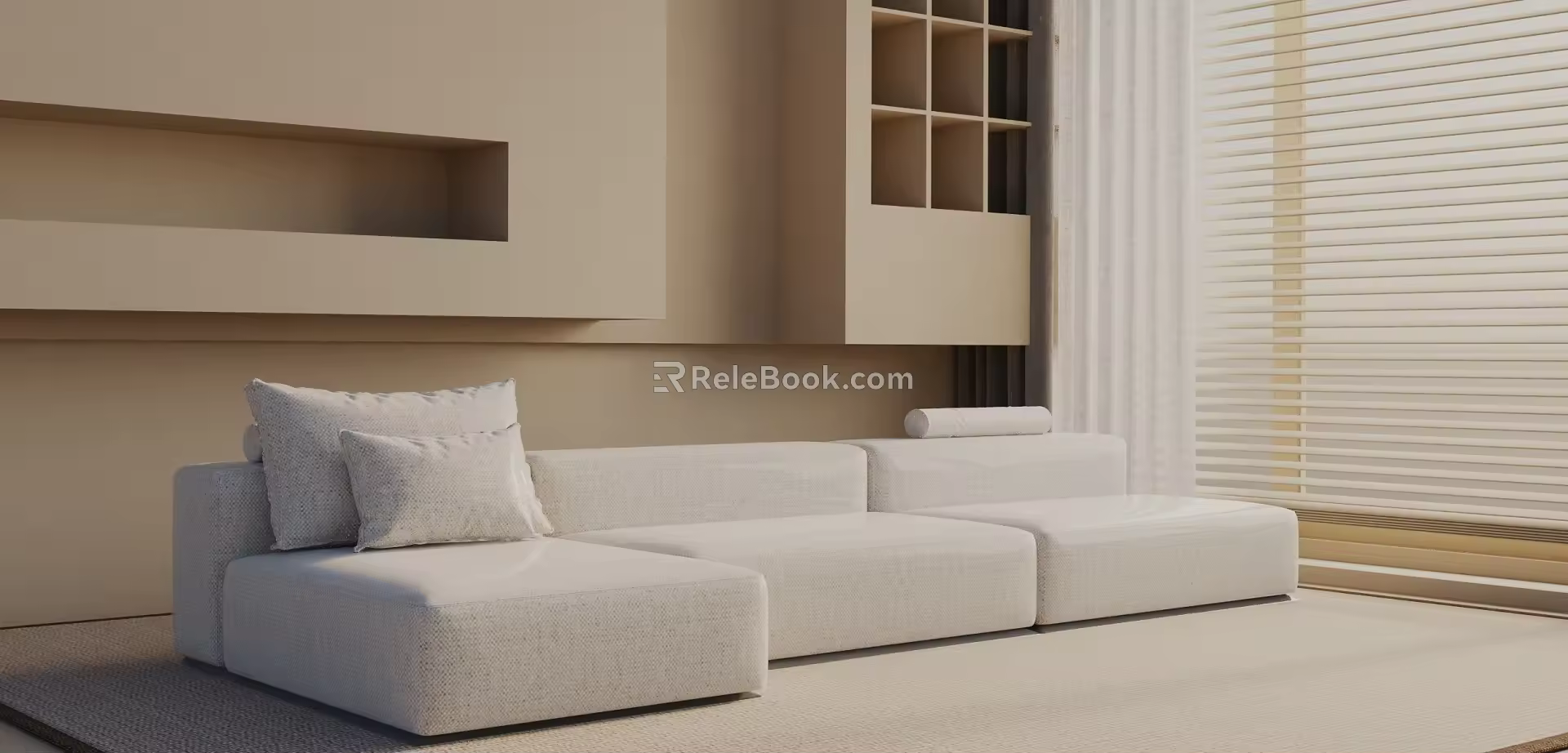 Three-seat sofa 3d model