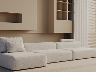 Three-seat sofa 3d model