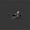 Camouflage Pattern Model Fighter Jet With Red Logo On Tail And Yellow Nose