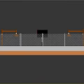 Standard Basketball Court Layout With Fence Basketball Hoops Red Painted Areas And Central Logo