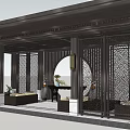 New Chinese style gallery 3d model
